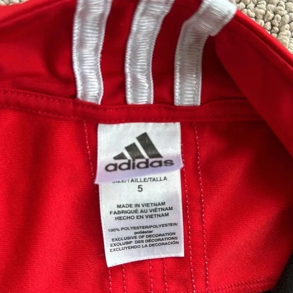 Adidas jogger set black and red size 5